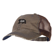 Papa Bear Embroidered Low Profile Cotton Mesh Cap