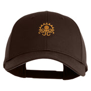 Steampunk Octopus Embroidered 6 Panel Low Profile Structured Baseball Cap - Dark Brown OSFM