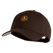 Steampunk Octopus Embroidered 6 Panel Low Profile Structured Baseball Cap - Dark Brown OSFM