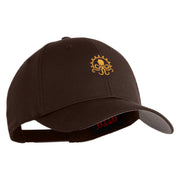 Steampunk Octopus Embroidered 6 Panel Low Profile Structured Baseball Cap - Dark Brown OSFM