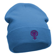 Sisterhood Logo Embroidered Long Knitted Beanie