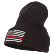 Thin Red Line USA Flag Embroidered Long Beanie