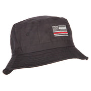 Thin Red Line USA Flag Embroidered Bucket Hat