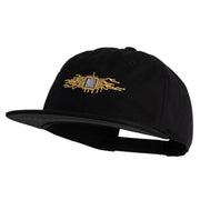 Circuit Chip Embroidered Unconstructed High Profile Cotton Flat Bill Cap - Black OSFM