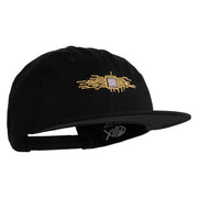 Circuit Chip Embroidered Unconstructed High Profile Cotton Flat Bill Cap - Black OSFM