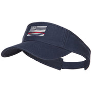 Thin Red Line American Flag Embroidered Washed Visor