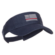 Thin Red Line American Flag Embroidered Washed Visor