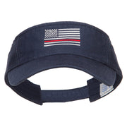 Thin Red Line American Flag Embroidered Washed Visor