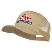 Truck Series Racing Flag Embroidered Mesh Back Cap