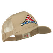 Truck Series Racing Flag Embroidered Mesh Back Cap