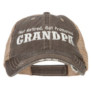 Not Retired Promoted Grandpa Embroidered Low Cotton Mesh Cap