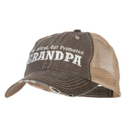 Not Retired Promoted Grandpa Embroidered Low Cotton Mesh Cap