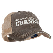 Not Retired Promoted Grandpa Embroidered Low Cotton Mesh Cap