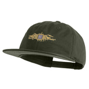 Circuit Chip Embroidered Unconstructed High Profile Cotton Flat Bill Cap - Olive OSFM