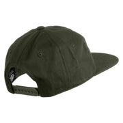 Circuit Chip Embroidered Unconstructed High Profile Cotton Flat Bill Cap - Olive OSFM