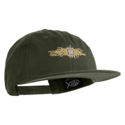 Circuit Chip Embroidered Unconstructed High Profile Cotton Flat Bill Cap - Olive OSFM