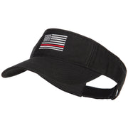 Thin Red Line American Flag Embroidered Washed Visor