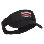 Thin Red Line American Flag Embroidered Washed Visor