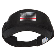 Thin Red Line American Flag Embroidered Washed Visor