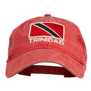 Trinidad Flag Embroidered Washed Cotton Cap