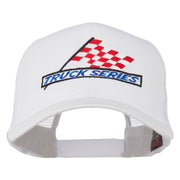 Truck Series Racing Flag Embroidered Mesh Back Cap