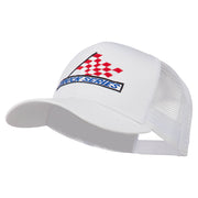 Truck Series Racing Flag Embroidered Mesh Back Cap