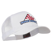 Truck Series Racing Flag Embroidered Mesh Back Cap