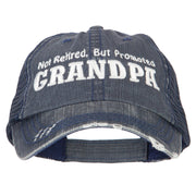 Not Retired Promoted Grandpa Embroidered Low Cotton Mesh Cap