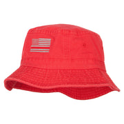 Thin Red Line USA Flag Embroidered Bucket Hat