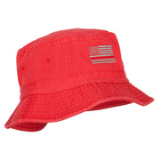 Thin Red Line USA Flag Embroidered Bucket Hat