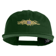 Circuit Chip Embroidered Unconstructed High Profile Cotton Flat Bill Cap - Hunter Green OSFM
