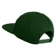 Circuit Chip Embroidered Unconstructed High Profile Cotton Flat Bill Cap - Hunter Green OSFM