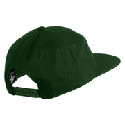 Circuit Chip Embroidered Unconstructed High Profile Cotton Flat Bill Cap - Hunter Green OSFM