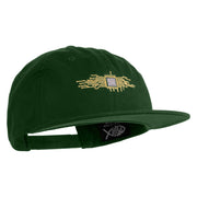 Circuit Chip Embroidered Unconstructed High Profile Cotton Flat Bill Cap - Hunter Green OSFM