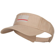 Thin Red Line American Flag Embroidered Washed Visor