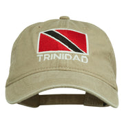 Trinidad Flag Embroidered Washed Cotton Cap