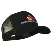 Truck Series Racing Flag Embroidered Mesh Back Cap