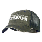 Not Retired Promoted Grandpa Embroidered Low Cotton Mesh Cap