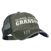 Not Retired Promoted Grandpa Embroidered Low Cotton Mesh Cap