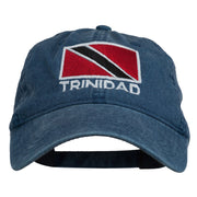 Trinidad Flag Embroidered Washed Cotton Cap