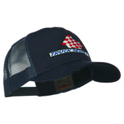 Truck Series Racing Flag Embroidered Mesh Back Cap