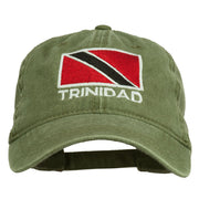 Trinidad Flag Embroidered Washed Cotton Cap