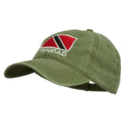 Trinidad Flag Embroidered Washed Cotton Cap