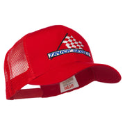 Truck Series Racing Flag Embroidered Mesh Back Cap