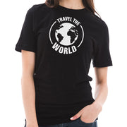 Travel the World Graphic Design Printed Short Sleeve Cotton Jersey T-Shirt