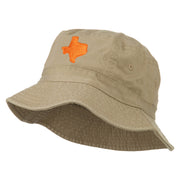 Texas State Map Embroidered Bucket Hat