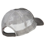 Turtle Shape Embroidered Washed Trucker Cap