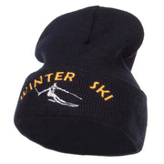 Winter Ski Embroidered Long Beanie