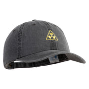 Radioactive Symbol Embroidered Pigment Dyed Wash Caps - Black OSFM