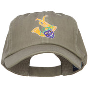 Mardi Gras Mask with Musical Instrument Embroidered Cotton Cap